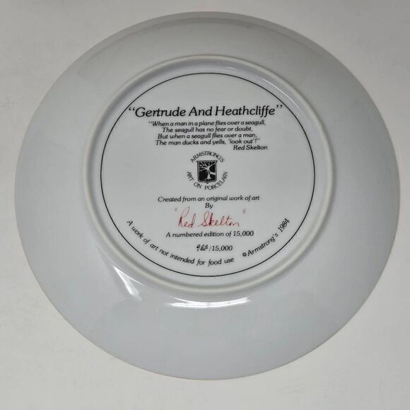 RED SKELTON COLLECTION COLLECTOR PLATE GERTRUDE HEATHCLIFFE 3032/10000 IN BOX - Picture 4 of 4